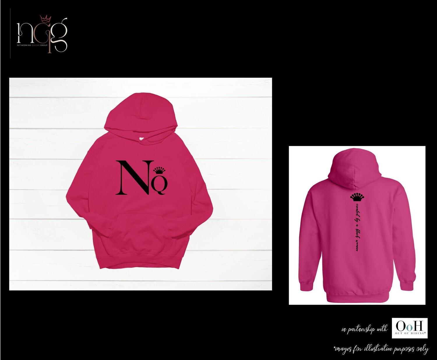 Networking Queen Hoodie - Black Text