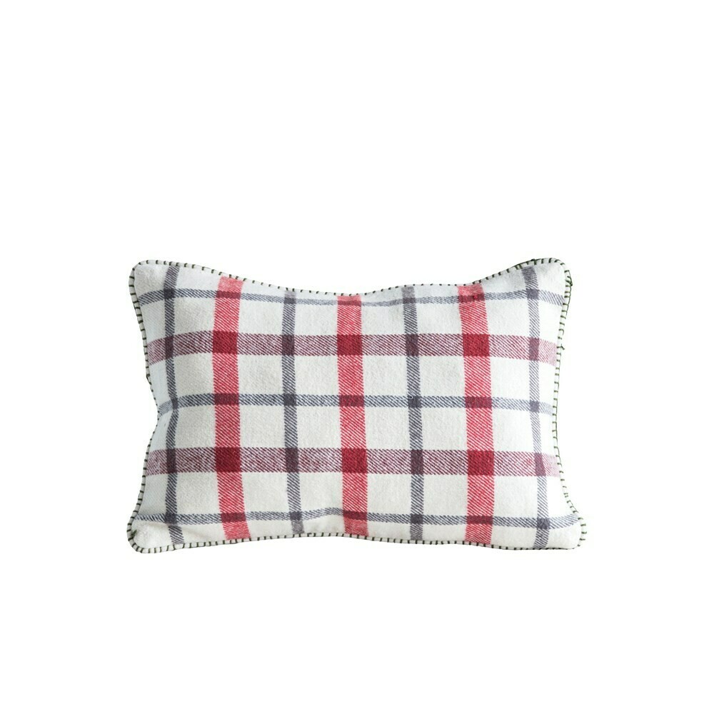 Brushed Cotton Plaid Pillow, 12x18