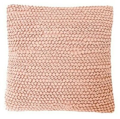Beatrice Knotted Cotton Pillow, Blush 20x20
