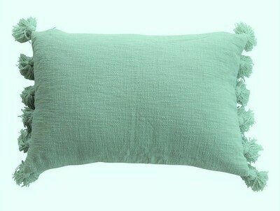 Christine Cotton Boucle Pillow, Aqua 24x16