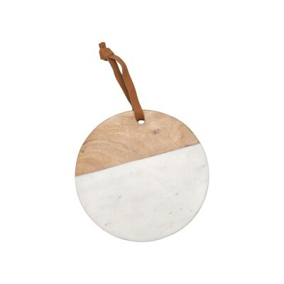 Round Marble/Wood Serving Board