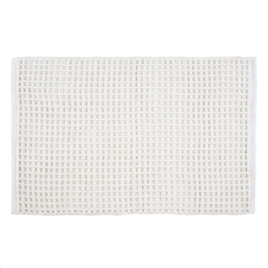 Waffle Weave Bath Mat, White