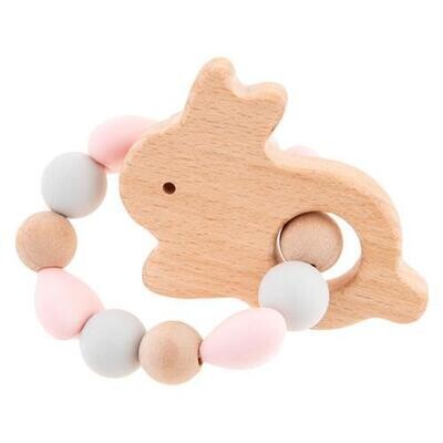 Teether W/ Travel Pouch, Bunny