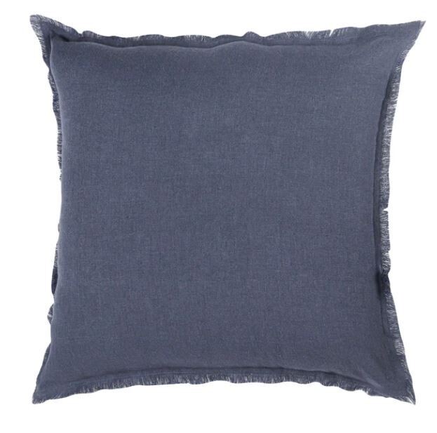 Navy Blue Linen Pillow, 20"