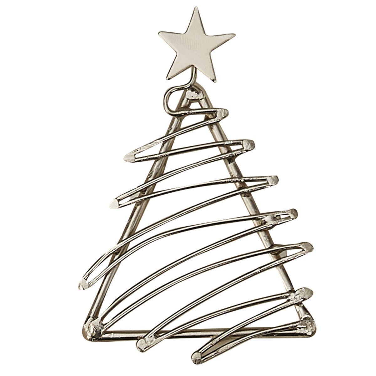Christmas Tree Silver Napkin Rings
