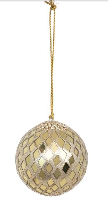 Gold Mirrored Ball Ornament