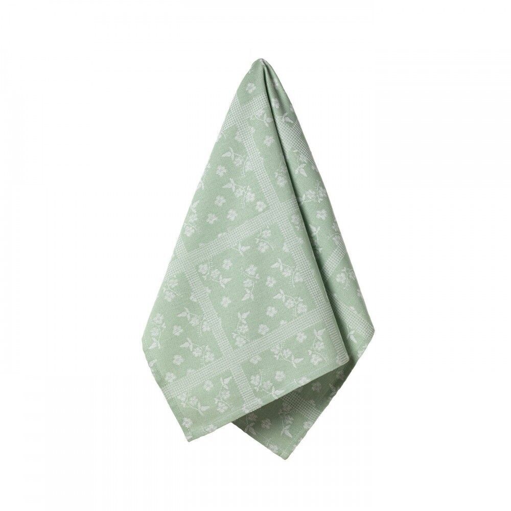 Cotton Dish Towel, Green Floral