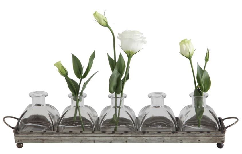 Tray Of Square Mini Vases