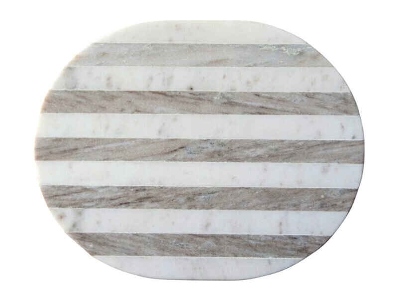 Grey Striped Marble Serving Board, 15"