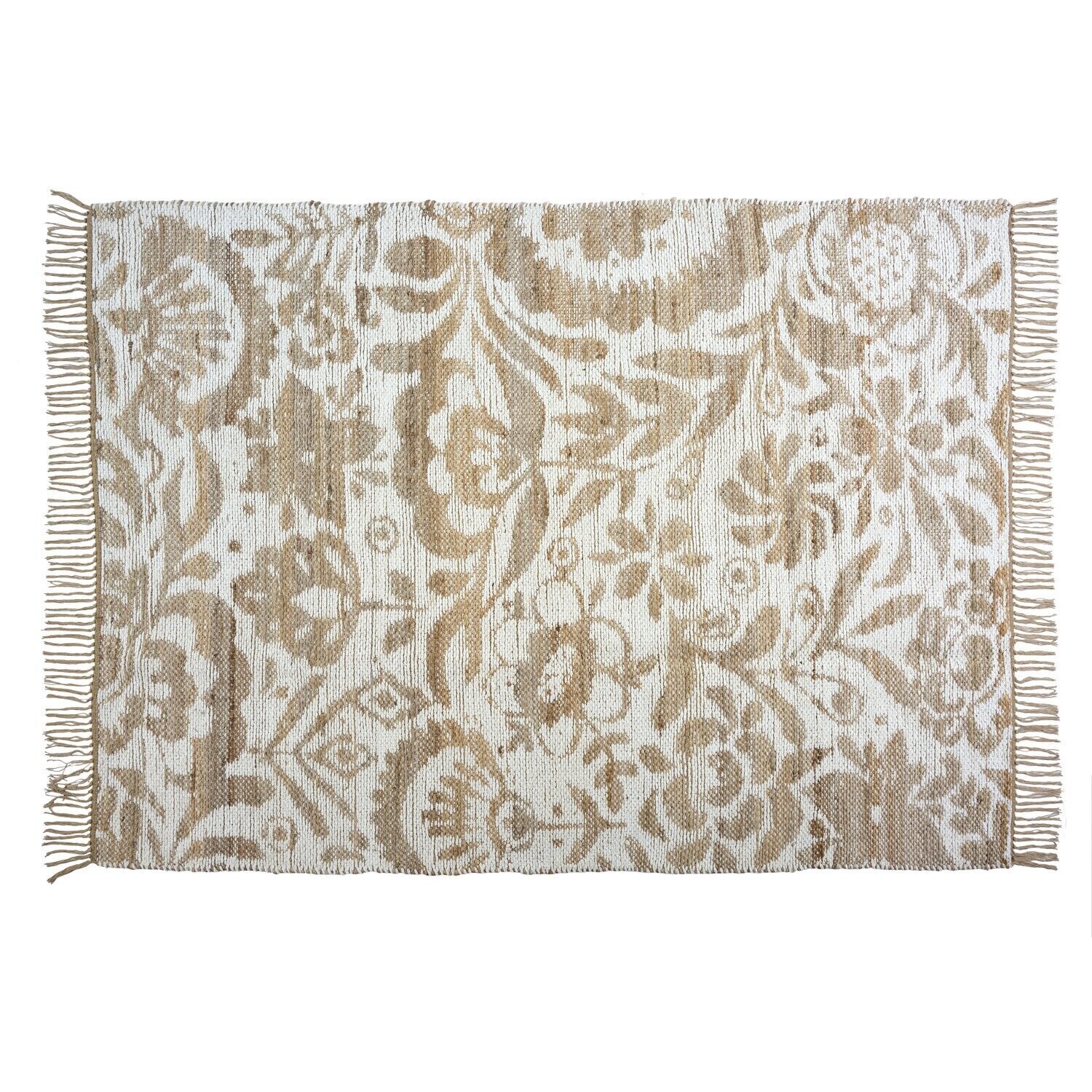 Tropez Jute/Chenille Rug, White 5x7