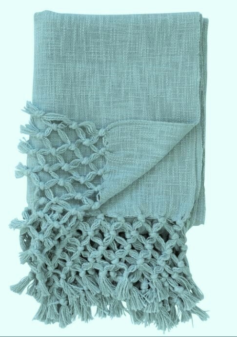 Ocean Blue Cotton Throw