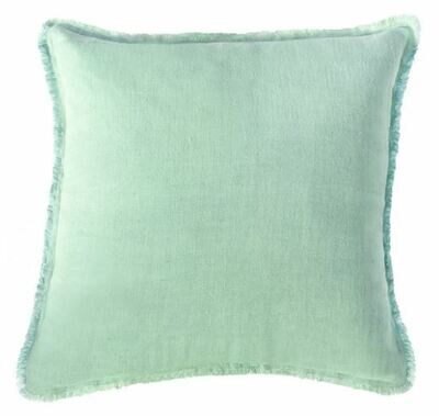 Mint Green Linen Pillow 20x20