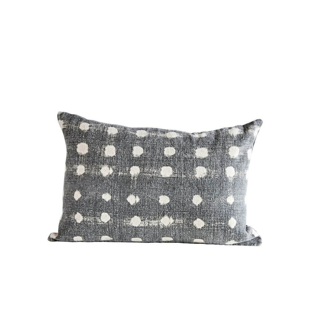 Dotty Polka Dot Pillow, Charcoal, 24x16