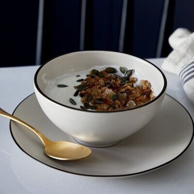 Augusta Soup/Cereal Bowl, Nat/Blk