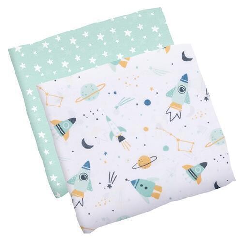 Muslin Swaddle Blankets, 2pk, Space