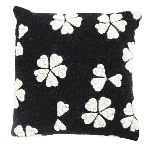 Flower Petals Wool Pillow, 17"