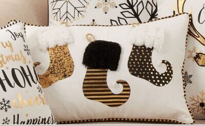 Gold Stockings Pillow - 12x18