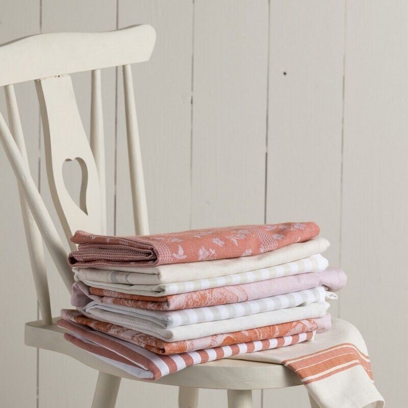 Cotton Dish Towel, Vanilla Stripe