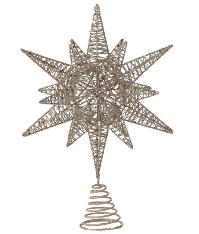 Gold Glitter Metal Tree Topper