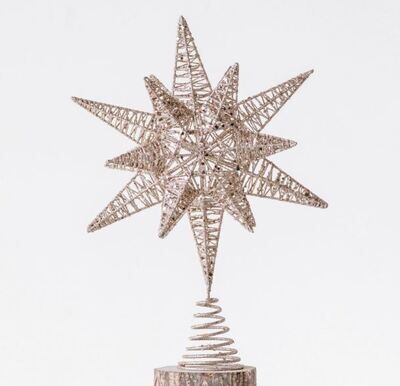 Gold Glitter Metal Tree Topper