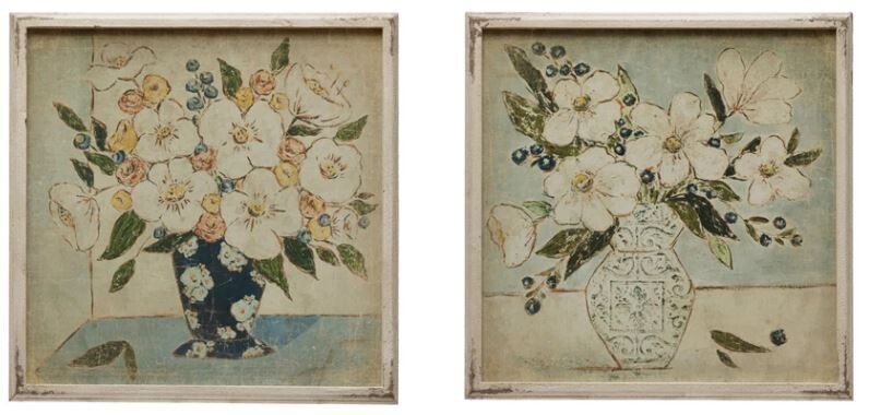 Vintage Style Floral Wall Art