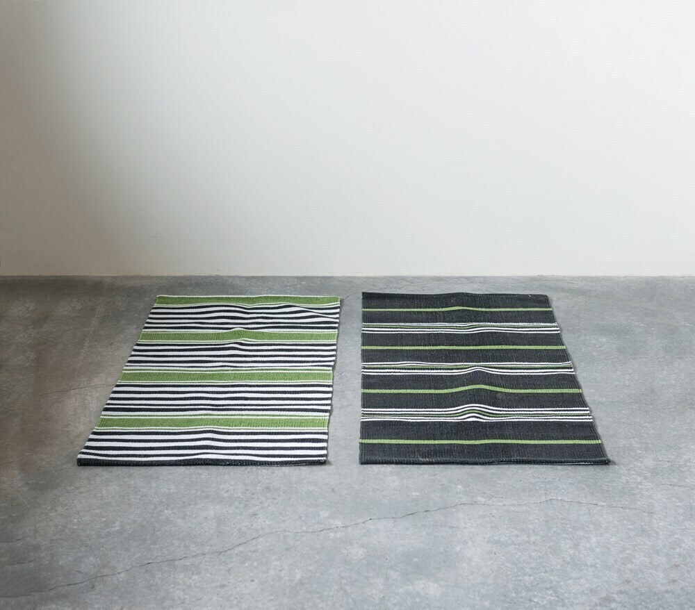 Heather Cotton Striped Dhurrie Rug