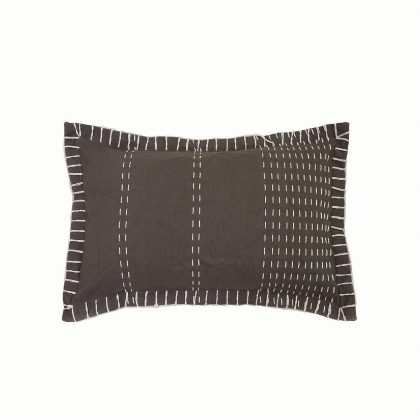 Kadin Handwoven Pillow 14x22, Grey