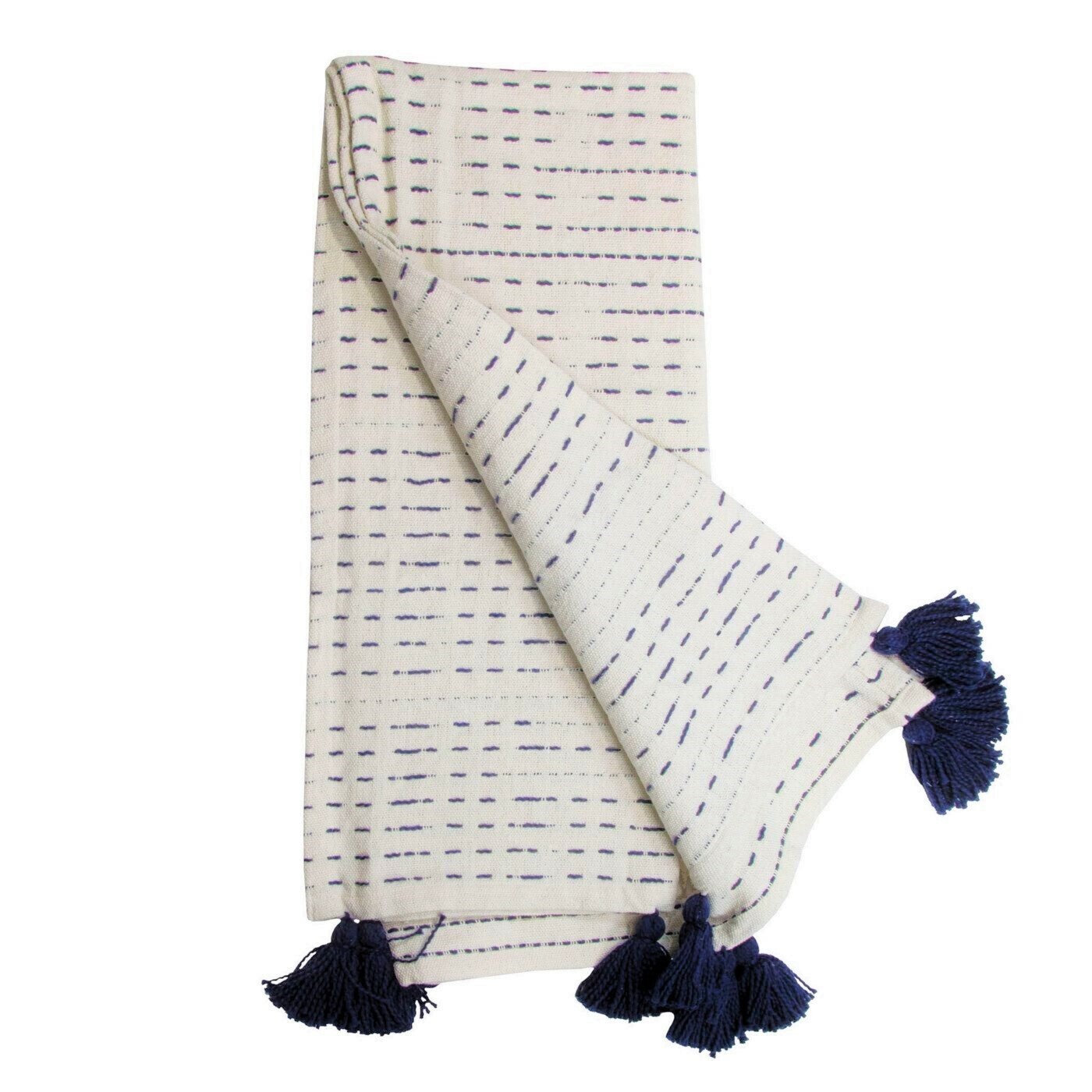 Raven Hand Woven Throw Navy