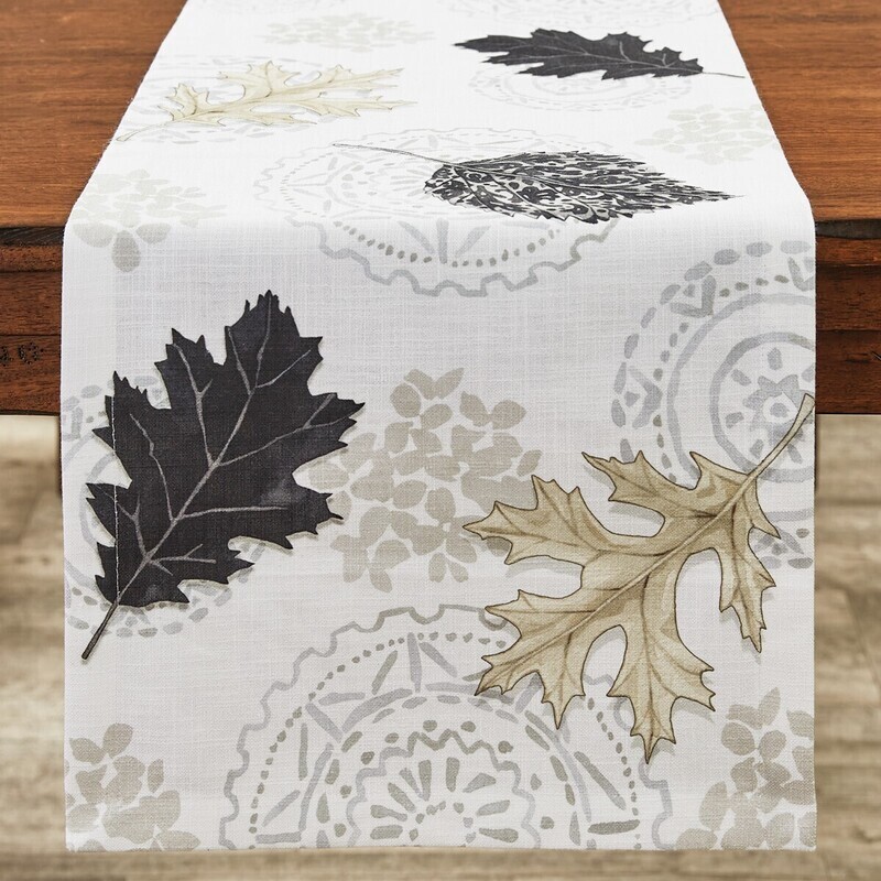 Farmhouse Leaves Table Runner 15x72
