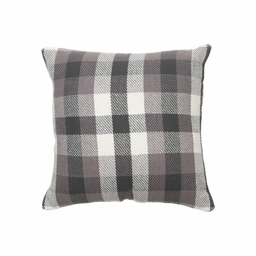 James Plaid Pillow Grey 18x18