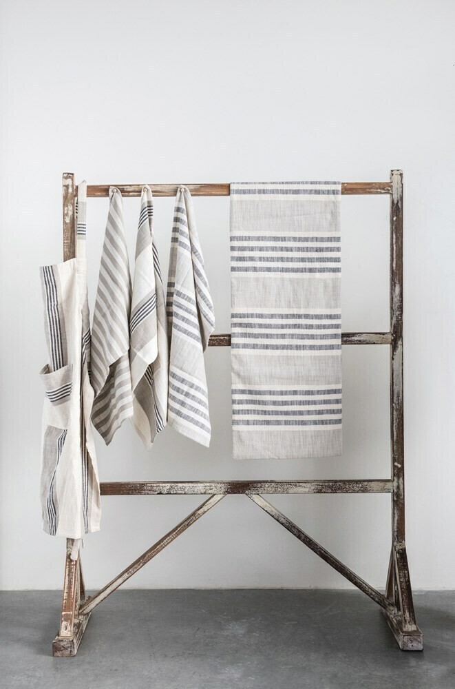 Cotton Striped Tea Towel Set Of 3