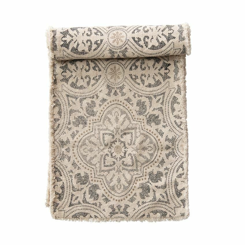 Medallion Print Table Runner, 72&quot;