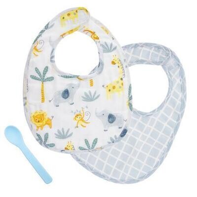 Muslin Bib Set, Zoo