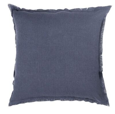 Navy Blue Linen Pillow, 20x20