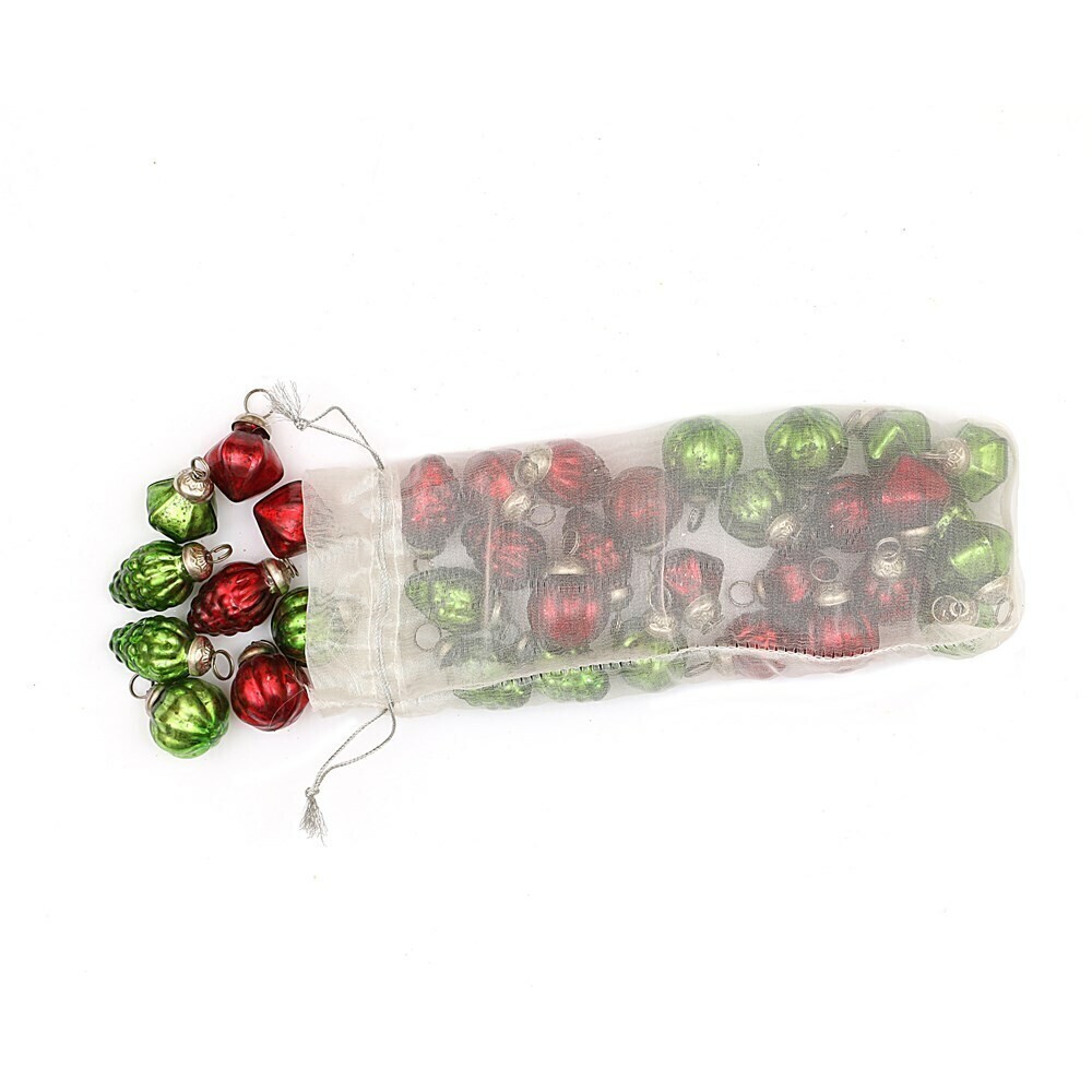 Bag Of Mercury Glass Ornaments, Set Of 36