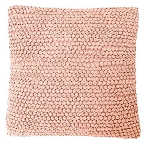 Beatrice Knotted Cotton Pillow, Blush 20x20