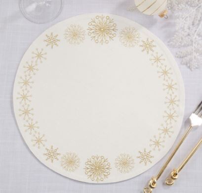 Embroidered Snowflakes Placemat