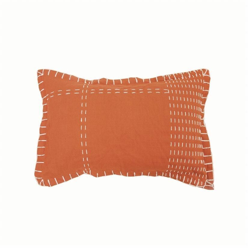 Kadin Handwoven Pillow, Rust 14x22