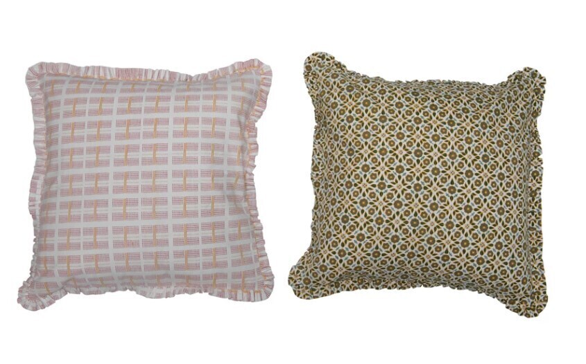 Myrtle Cotton Ruffled Pillow, 20&quot;