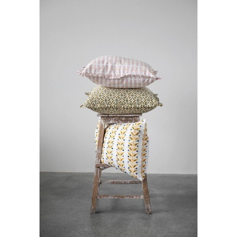 Myrtle Cotton Ruffled Pillow, 20"