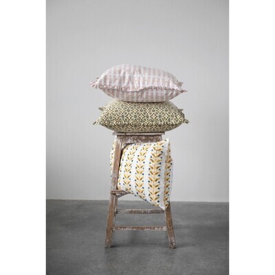Myrtle Cotton Ruffled Pillow, 20"