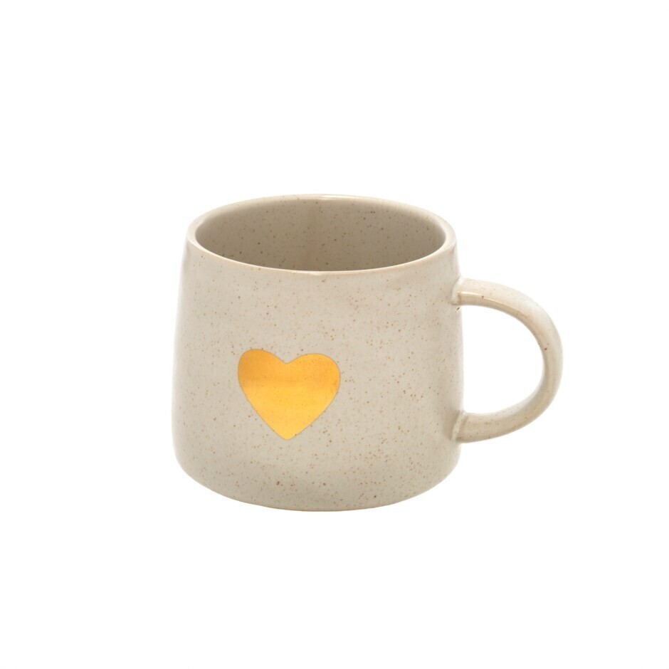 White Mug W/ Gold Heart