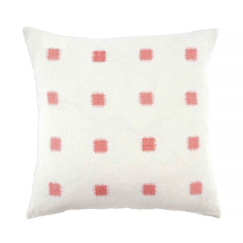 Ikat Pillow, Coral 20&quot;