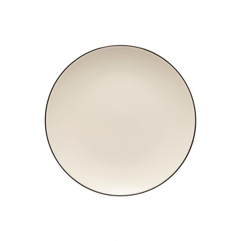 Augusta Dinner Plate, Nat/Blk