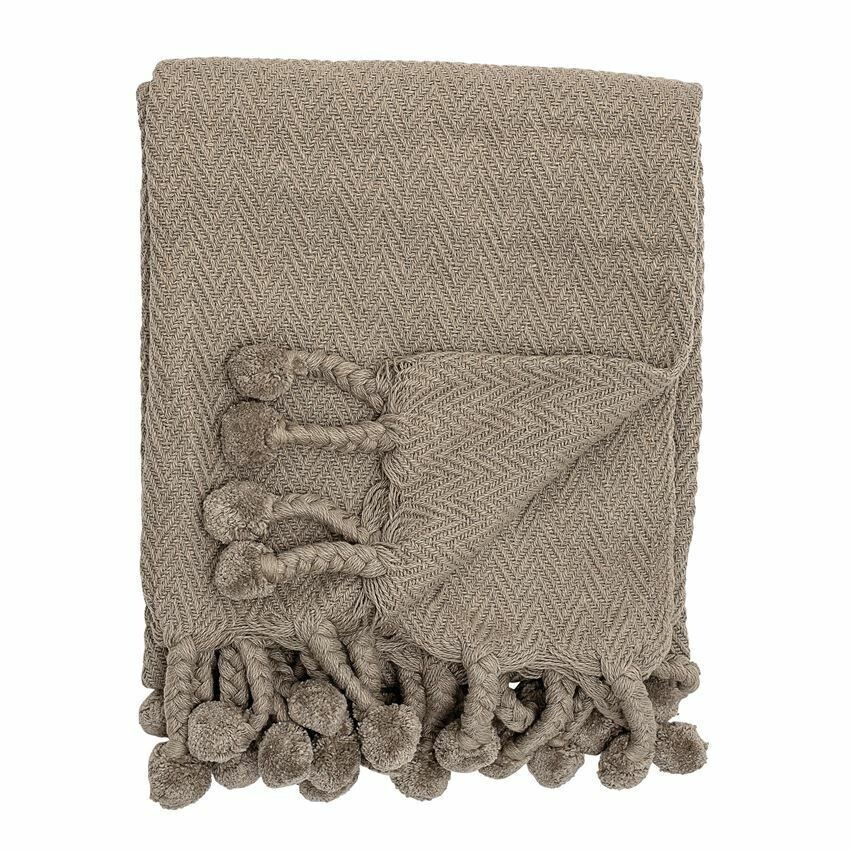 Pamela Cotton Throw W/ Pom Poms
