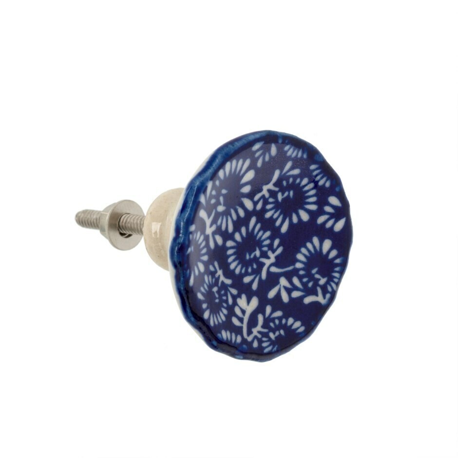 Indigo Bloom Knob