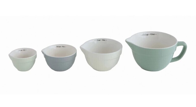 Stoneware Batter Bowl Measuring Cup Set