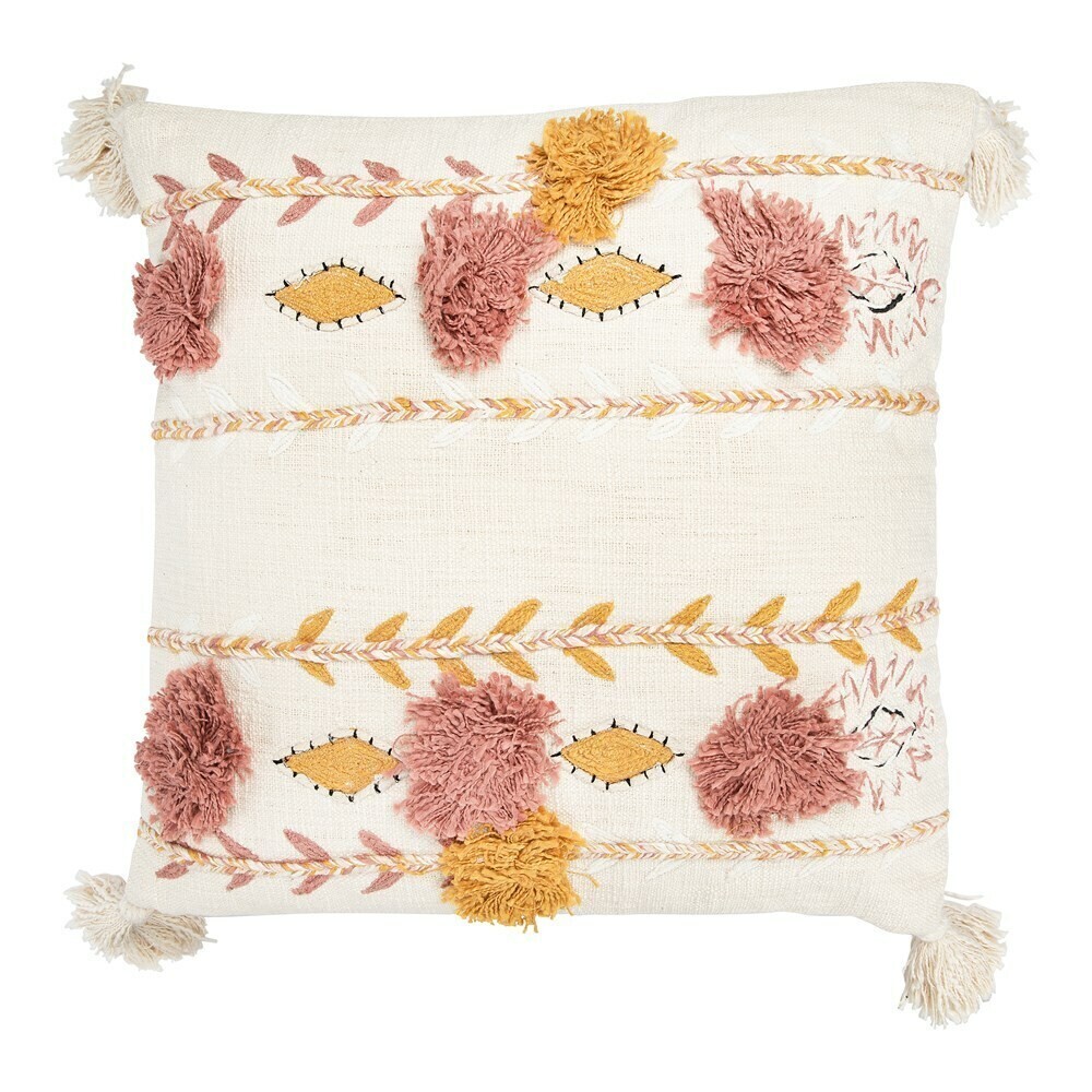 Blossom Cotton Embroidered Pillow 20&quot;