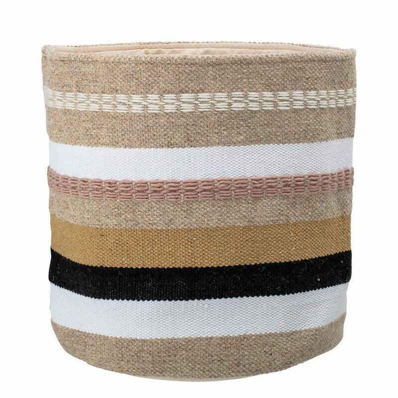 Wool &amp; Cotton Striped Basket