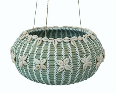 Seashells Rattan Hanging Planter